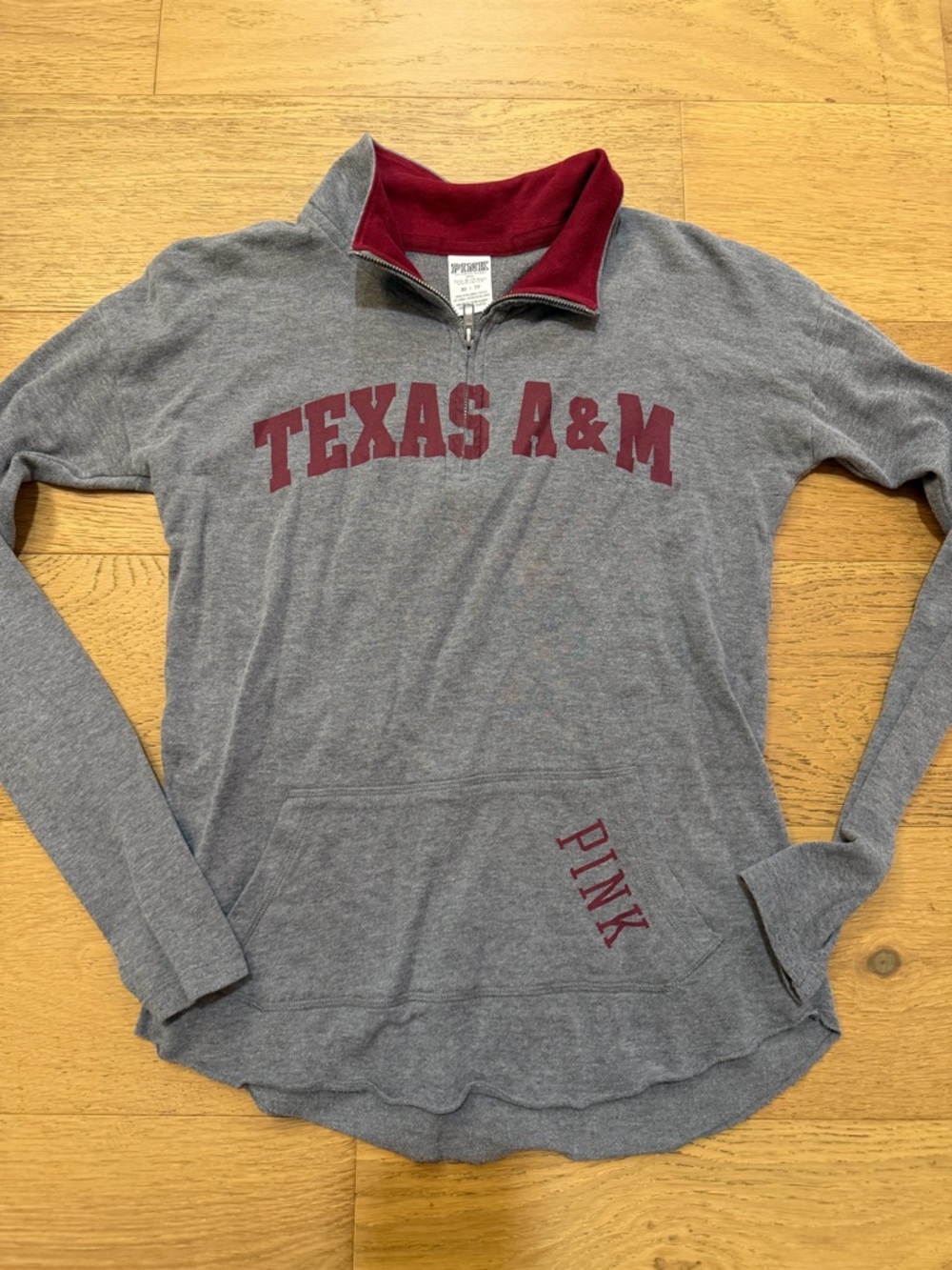Victoria's Secret PINK Texas A&M quarter-zip pullover sweatshirt